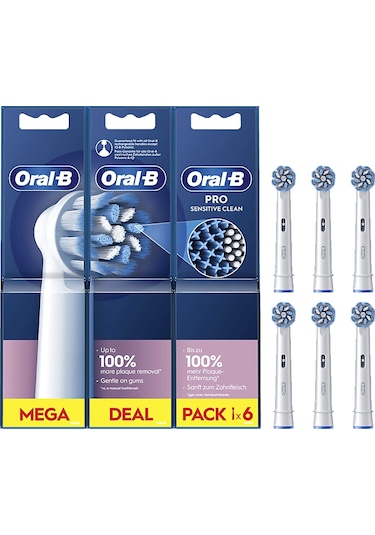 Oral-B EB60 Pro Sensitive Clean Yedek Diş Fırçası Başlığı Beyaz 6'lı