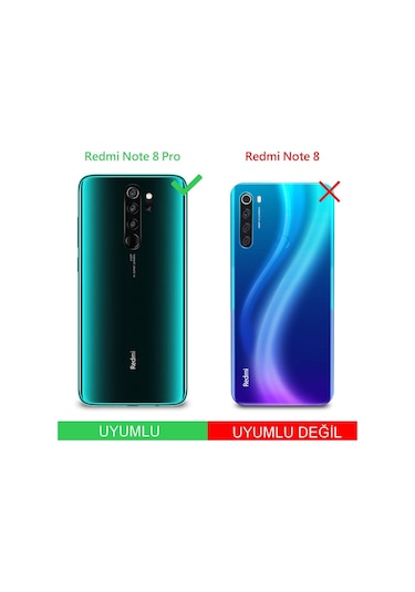 Teknomoda Xiaomi Redmi Note 8 Pro 360 Derece Kilif Silikon Seffaf Ön Arka 398198187