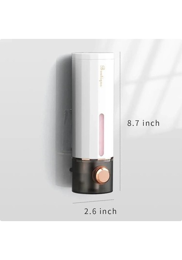 Novahub Beyaz Deliksiz Sabunluk El Dezenfektanı Duvar Askısı Basın Dağıtıcı Ev Otel Duş Jeli Şampuan Kutusu Duvara Montaj Beyaz