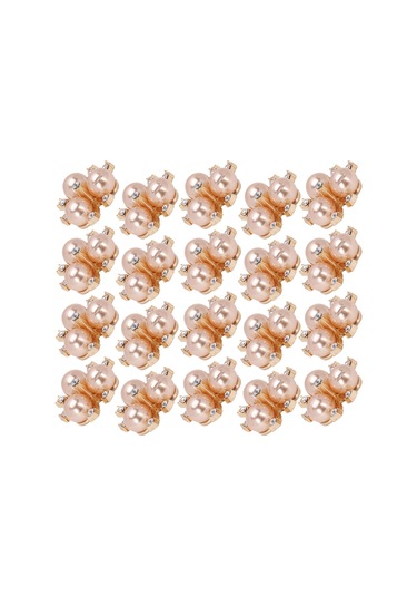 Lemestar Şampanya Rengi 3 İmitasyon İpek Çiçek, Cam Taşlı Broş, Gömlek Yaka/üst Dekorasyon, 20 Adet, Dikiş/çapaklı Kullanim, El Yapımı Aksesuar Malzemesi Çok Renkli