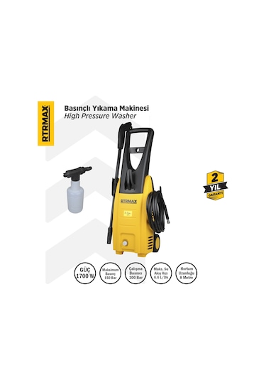 Rtrmax RTM711 Yüksek Basınçlı Yıkama 1700 W 150 Bar