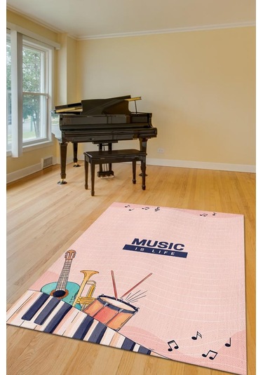 Homshtag Hayatım Müzik Art Müzik Halısı Müzik Sever Halısı Çok Renkli