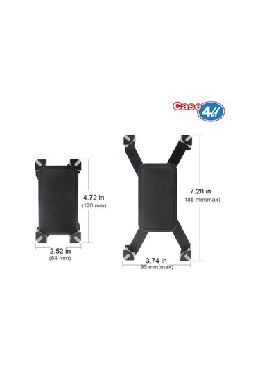 Case 4u Bisiklet Ve Motorsiklet Universal Telefon Tutucu tüm Mod Siyah