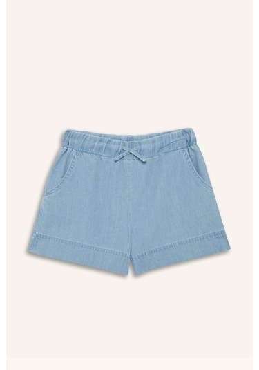 Defacto Kız Çocuk Beli Lastikli Jean Şort B6386a825smnm39 Mavi