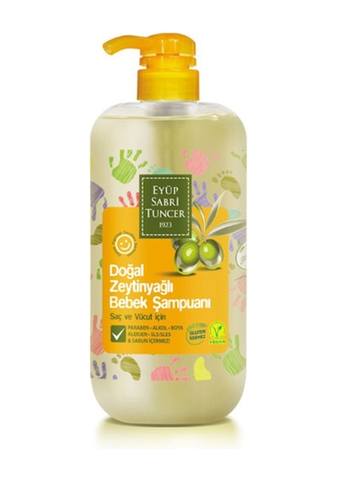 Eyüp Sabri Tuncer Doğal Zeytinyağlı Vegan Bebek Saç ve Vücut Şampuanı 600 ML