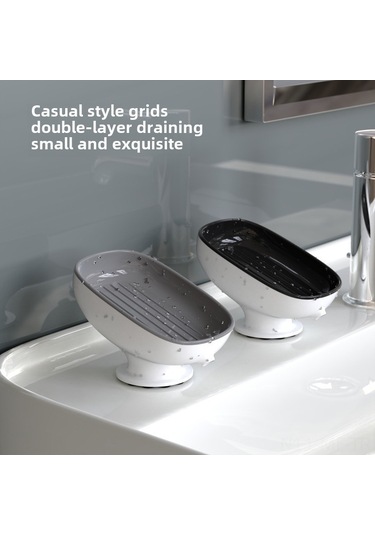 Mufunye Duvar Montajlı Sabun Tutucu, Delme Yok, Süper Sıçrama Pervane, Su Akışlı Tasarım, Banyo Dolapı, Gri, 120 Adet Paket Diğer