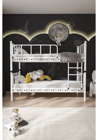 Argimo Zambak Metal Ranza Ve Karyola Beyaz 90 x 200