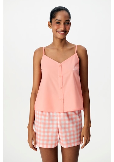 Penti Pembe Cozy Club Gingham Pamuklu Şort Pijama Altı Pn27