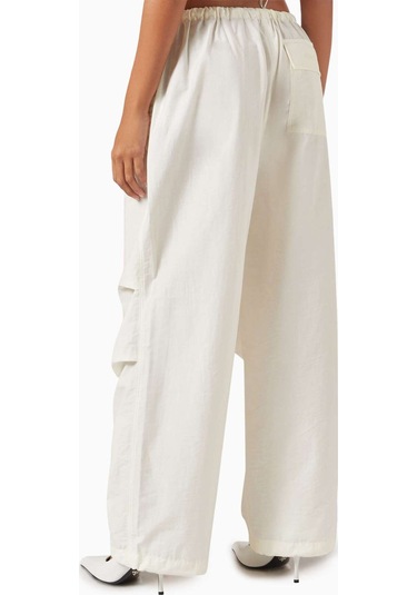 Acne Studios Relaxed Drawstring Pantolon - %63 Pamuk %37 Keten Karışımı Rahat Ve Şık Beyaz