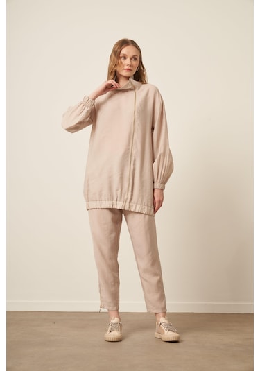 Ftz Women Kadın Modal Pantolonlu Takım Beige 30716 Beige