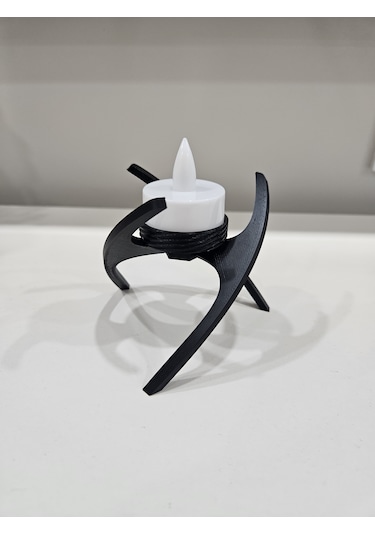 Modern Dekoratif Tealight Işıklı Mum Siyah