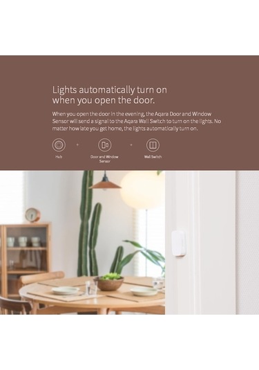 Fastbuy Aqara Zigbee Kapı Pencere Sensörü, Akıllı Ev İçin Android İos Uyumlu, Beyaz Beyaz