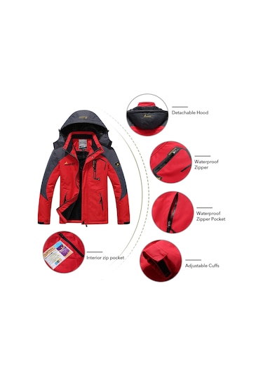 Erkekler Dağ Su Geçirmez Kabuk Ceket Kayak Ceket Rüzgar Geçirmez Ceket Kış Sıcak Ceket Kamp Yürüyüş Kayak İçin