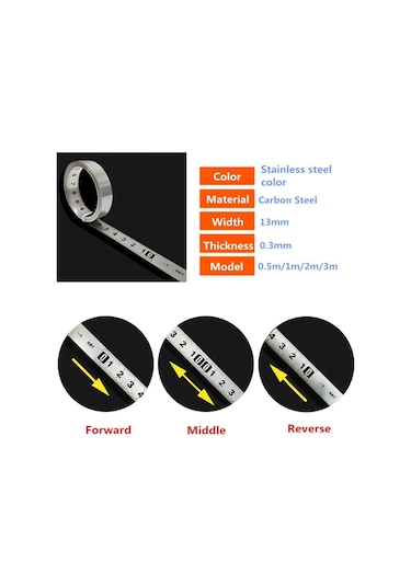 C-forward-3 Renk 0.5 1 2 3m Kendinden Yapışkanlı Gönye Testere Parça Bantları Ölçü Desteği Metrik Çelik Cetvel Ahşap Metal Cam İçin Bant Ölçümleri