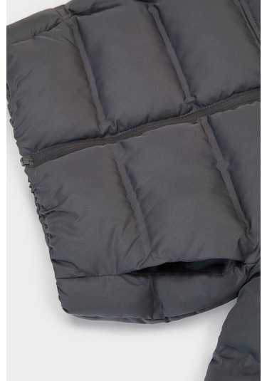 Defacto Erkek Bebek Kapüşonlu Fermuarlı Mont C6963a525auar141 Antrasit