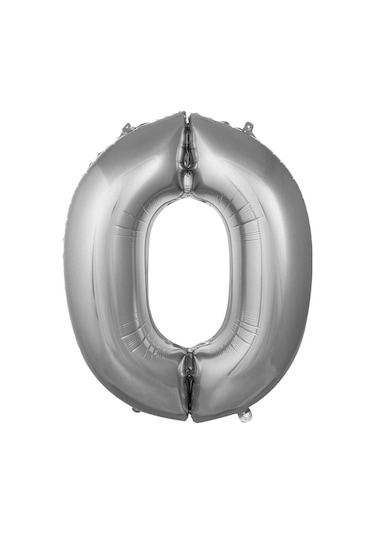Folyo Balon Rakam Gümüş Renk 34 Inc 76 Cm Helyum Uyumlu 0