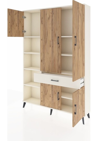 Arges Dolap 8 Raflı Tek Çekmeceli 5 Kapaklı 132x30x195 Aytaşı... Aytaşı