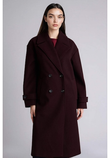 Defacto Regular Fit Kaşe Kaban F1197ax26spbr444 Bordo-br444