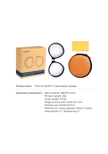 Pazly Qısyker 1 Çift Vr Gözlük Göz Koruması Miyopi Lens Oculus Quest 2 İçin, 300-800 Miyopi/50-200 Astigmatizma 1.6 Lens