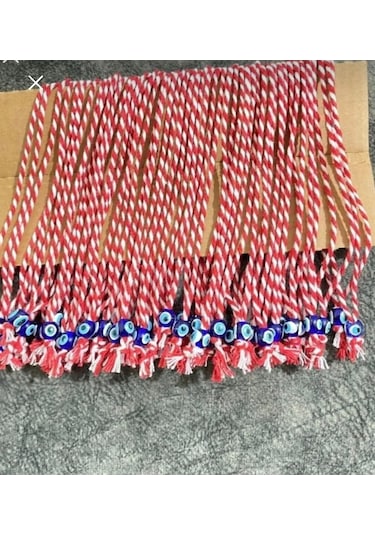 Marteniçka 500 Adet Şans Dilek Bilekliği Beyaz - Kırmızı