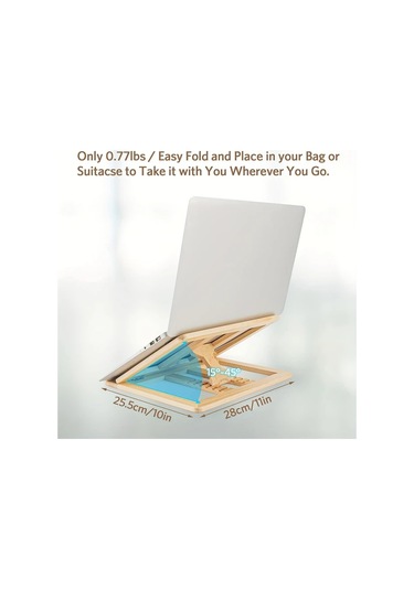 Willowhaven Ahşap Renk Katlanır A Tipi Dizüstü Bilgisayar Standı Soğutucu Sistem Ergonomik