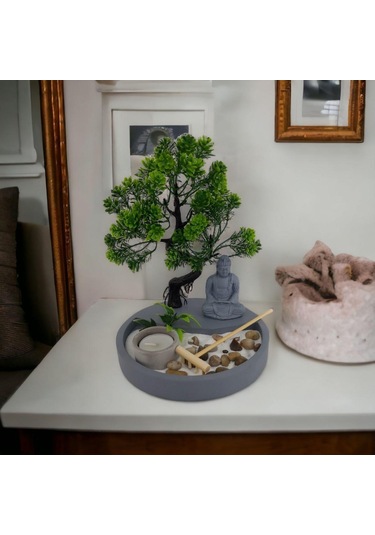 T.concept Mini Buda Heykeli Yuvarlak Zen Bahçesi