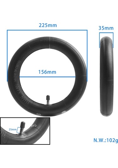 Ninebot F20 / F25 / F30 / F40 Elektrikli Scooter Tekerleği Şişirilmiş İç Tüp İçin 10 İnç Pe Lastik, Tip: İç Lastik