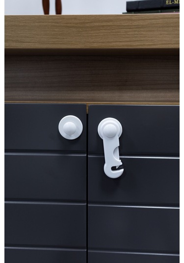 2 Adet Montajsiz Çift Kapaklı Dolap Kilidi Bebek Koruyucu Ve Kilit Bebek Güvenlik Kiti Çok Renkli