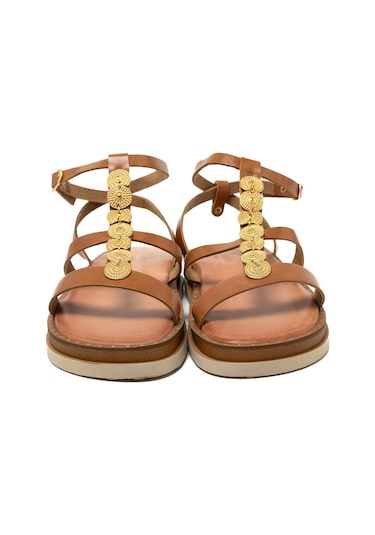 146 Camel Sandalet Kadın 262185 Myconian 2025 Greek Sandal Camel