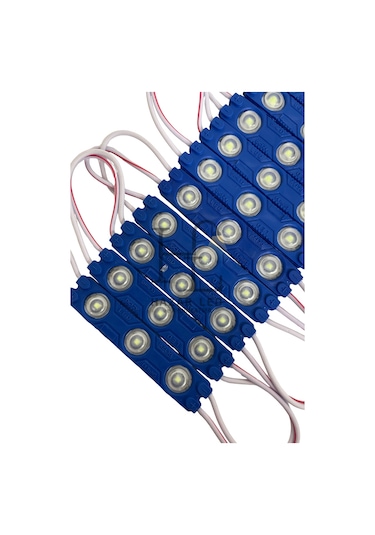 12 Volt 1.2 Watt 3 Lü Mercekli 2835 Modül Led Turkuaz 10 Adet