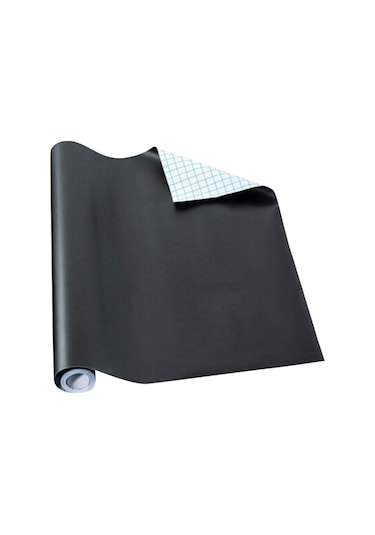 Honmex Vinil Magnetik Siyah Tahta Sticker 45x200cm - Eğitim, Ofis Ve Ev Kullanıma Uygun Yazma Alanı, Kolay Yüklenir Ve Temizlenir Siyah