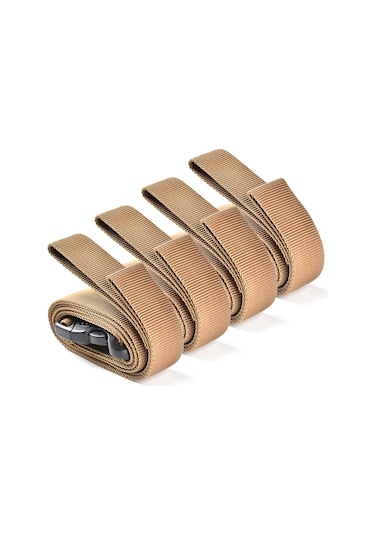 Lemestar Kahverengi Kamp Seyahat Ambalaj Bağlama Kayışları, 135x2.5cm, 4 Adet Seti