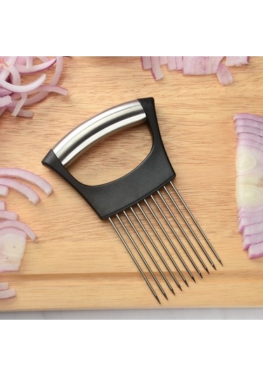 Dancemonkey Cbtx Çelik Soğan Çatalı Tutucu Pimi, Mutfak Sebze Dilimleme Yardımı Beyaz