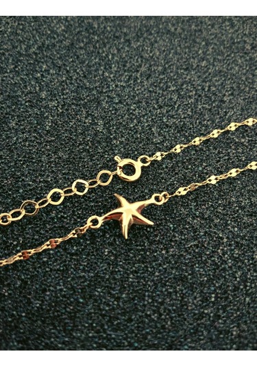 İkbl00275 14 Ayar Altın Boomerang Denizyıldızı Bileklik