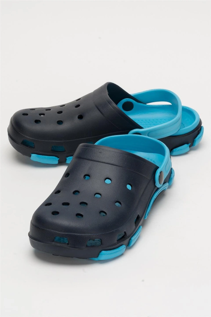 Unisex Çift Tabanlı Ortopedik Hemşire Doktor Aşçı Laboratuvar Deniz Havuz Terliği Sandalet Siyah - Turkuaz Siyah - Turkuaz