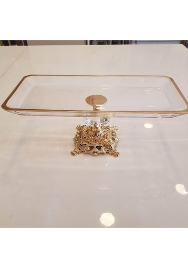 Atabey Home Döküm Ayaklı Yaldız Detaylı Servis Tabağı