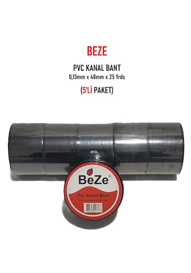 5'li Paket Pvc Kanal Bant 0,13mm X 48mm X 25 Yrds