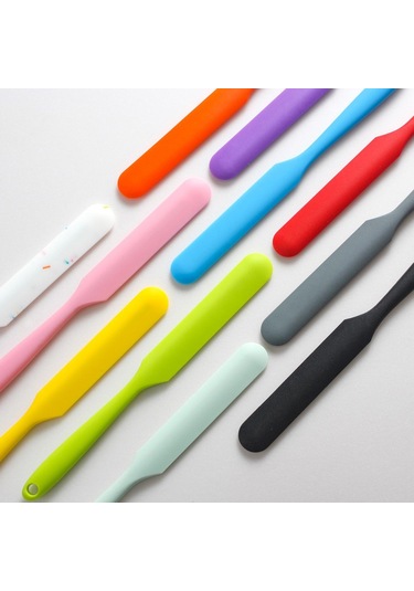 Turuncu Küçük 1 Parça Silikon Küçük Uzun Kazıyıcı Pişirme Araçları Tereyağı Kazıyıcı Çikolata Buttercream Karıştırma Bıçağı Kek Spatula