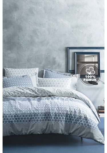 Yataş Malin Ranforce Tek Kişilik Nevresim Seti - Mavi