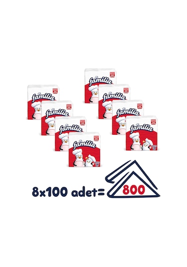 Familia 100'lü Peçete (8 Paket x 100 Yaprak)