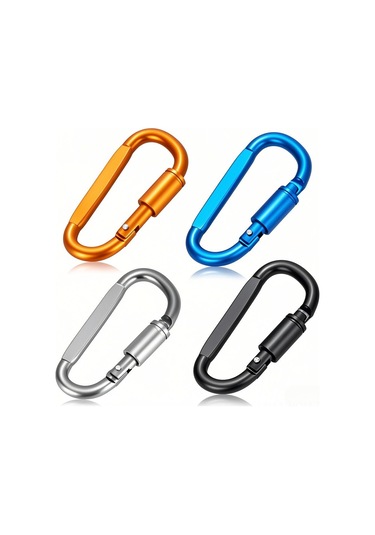 Suofeng Altın Renkli Alüminyum D Tipi Kilitleme Kilitli Anahtar Kilitçigi - Hafif Dış Mekan Çantası Aksesuarı