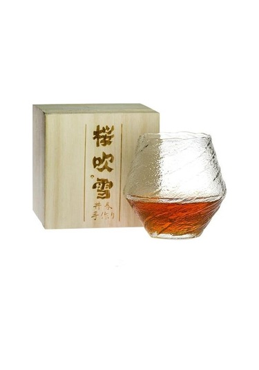 Japonya Edo Üfleme Kar Artwork Viski Düzgün Cam Ahşap Hediye Kutusu Niche Likör Xo Viski Kristal Şarap Cam Konyak Brandy Snifter Şarap Kadehleri Açık Gri