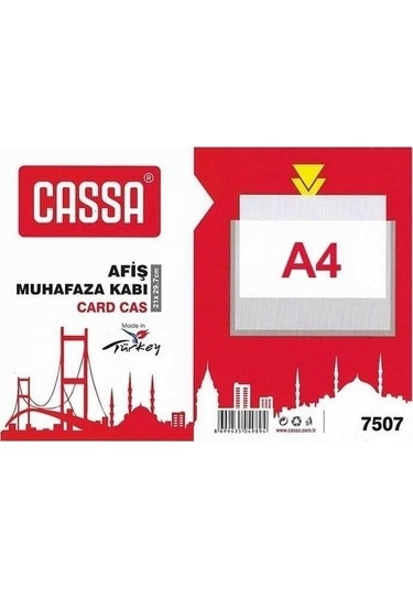 Cassa Tabela Poşeti afiş Muhafaza Kabı A4 Şeffaf 10 Lu Paket