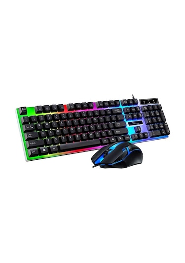 Ally G21B USB Led Işıklı Kablolu Q Klavye ve Mouse Set