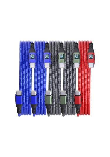 Boatshop1 5 Adet Usb C Kablosu 60w Hızlı Şarj Karışık 5 Adet Mavi Mavi Yeşil Yeşil Kırmızı 1 Metre İphone Uyumlu 15 Android Tablet Örgülü