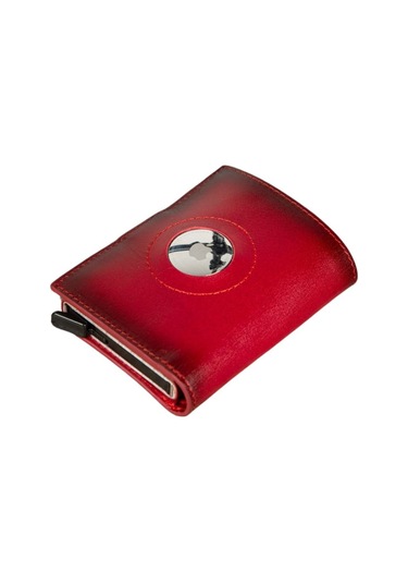 Palertag Deri Cüzdan, Apple Airtag Uyumlu Kırmızı Kırmızı