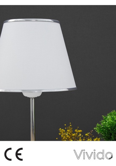 Beyaz Gümüş Julien Üçlü Abajur Ve Avize Seti Beyaz