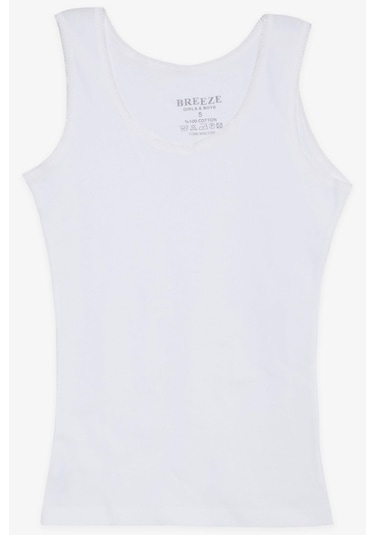 Breeze Kız Çocuk Kalın Askılı Atlet 5-13 Yaş, Beyaz-beyaz Beyaz