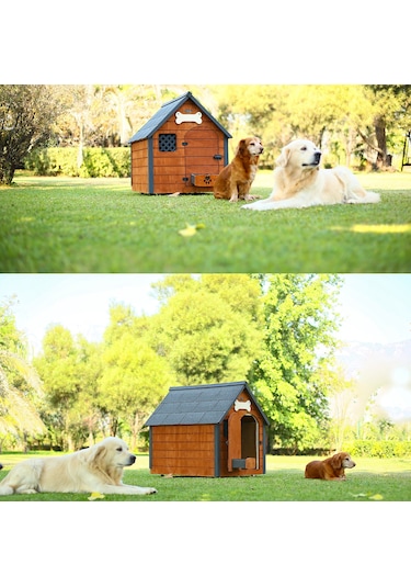 Mandu Isı Yalıtımlı Ahşap Köpek Kulübesi Large