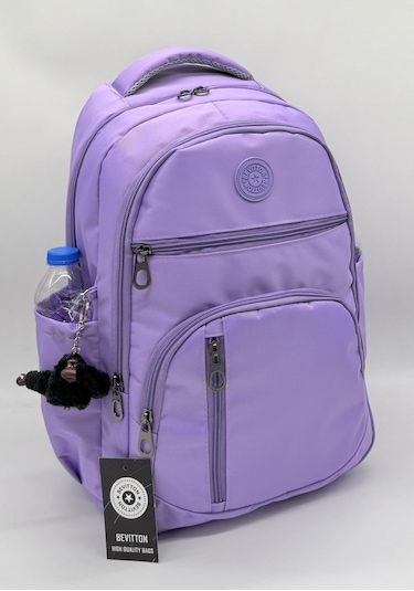 Bevitton Suya Dayanıklı Kumaş Lila Okul  Çantası 1710